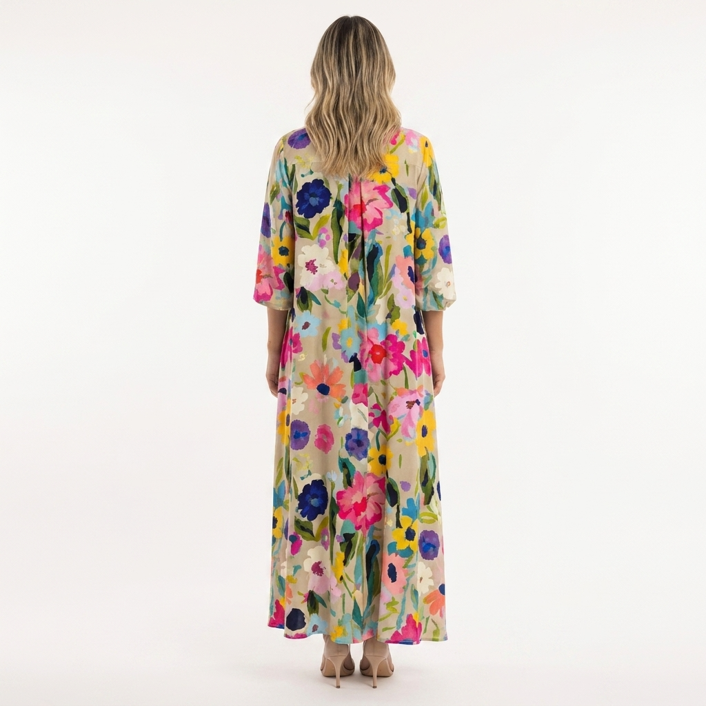Vestido largo mujer fluido elegante