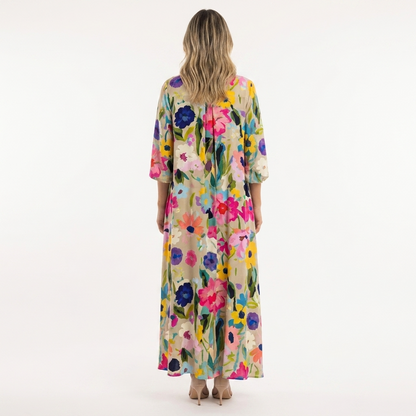 Vestido largo mujer fluido elegante