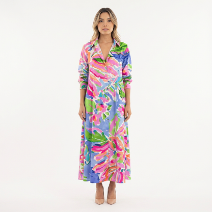 Vestido largo mujer fluido elegante