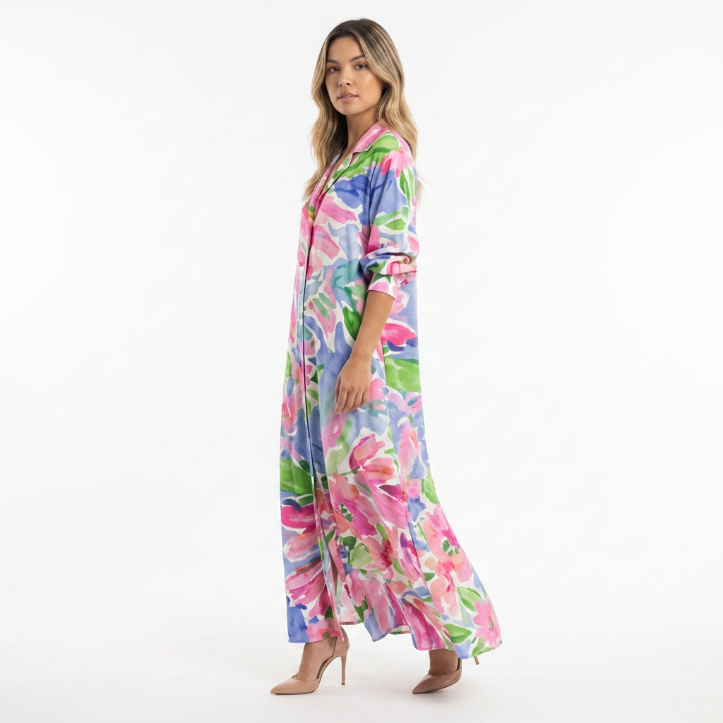 Vestido largo mujer fluido elegante