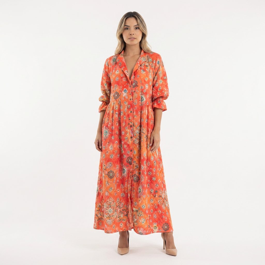 Vestido largo mujer fluido elegante