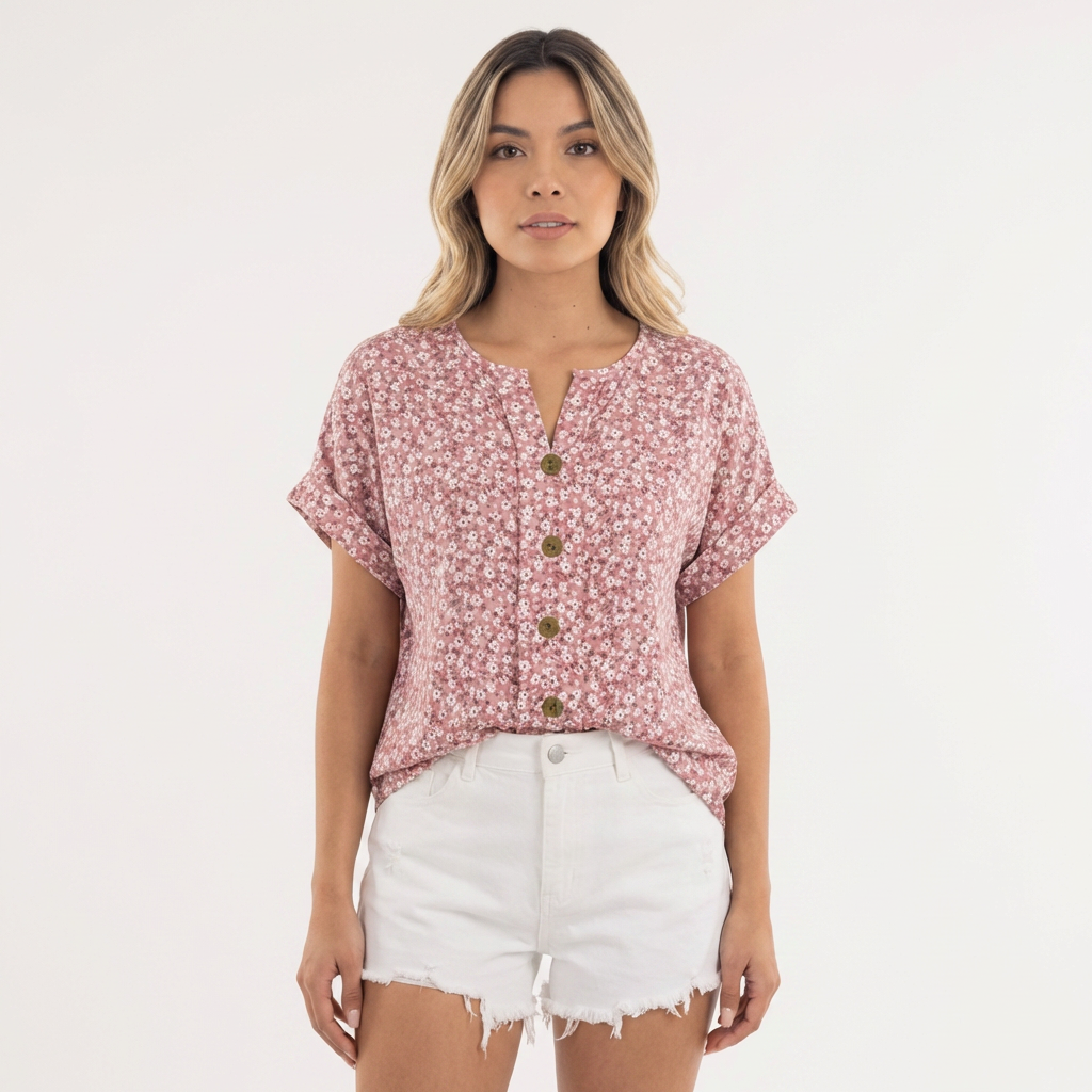 Blusa Mujer Estampado Floral Corte Ajustado - Mavetta