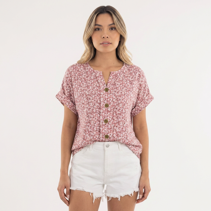 Blusa Mujer Estampado Floral Corte Ajustado - Mavetta