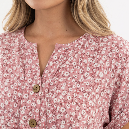 Blusa Mujer Estampado Floral Corte Ajustado