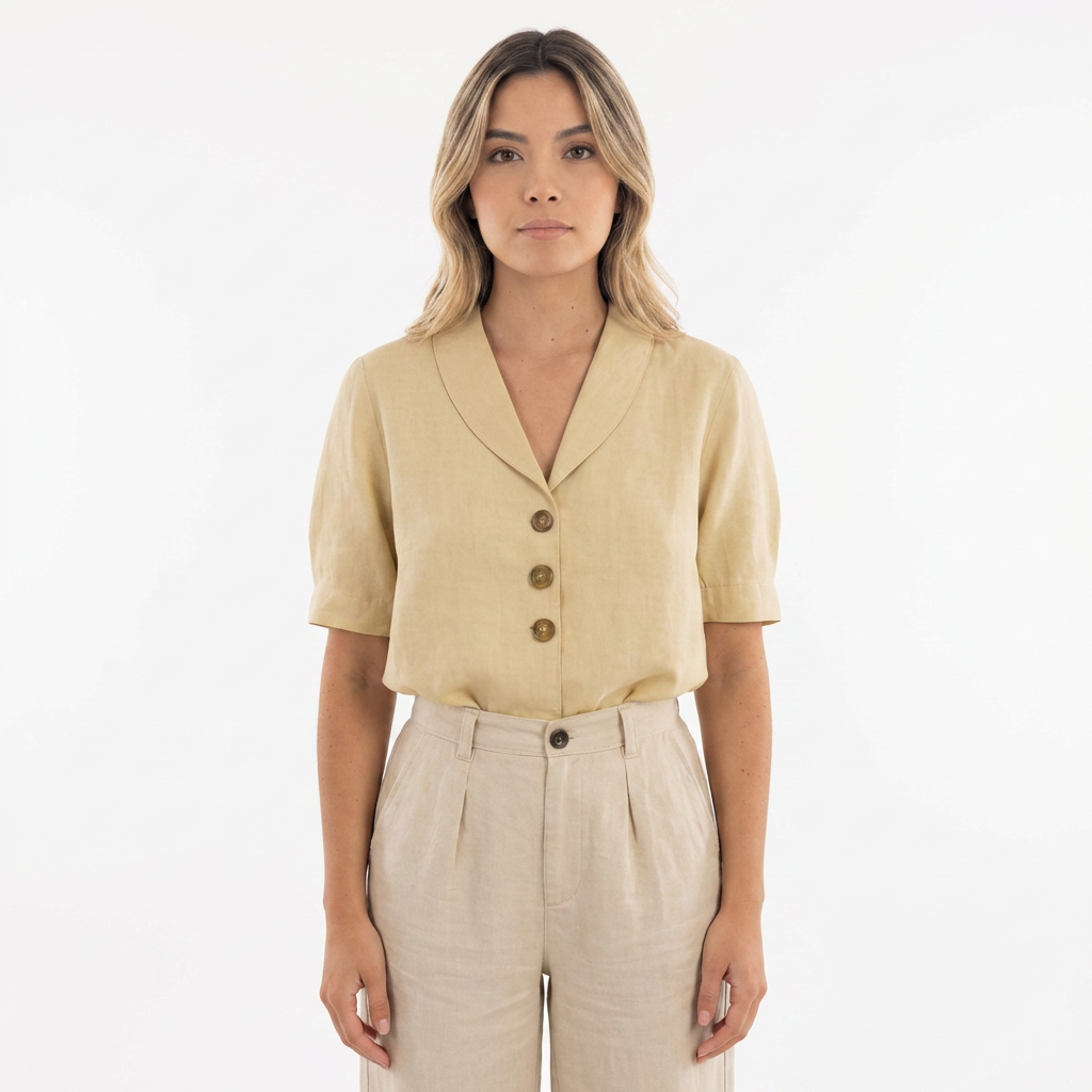 Blusa Mujer Cruzada Manga Larga Ajustada