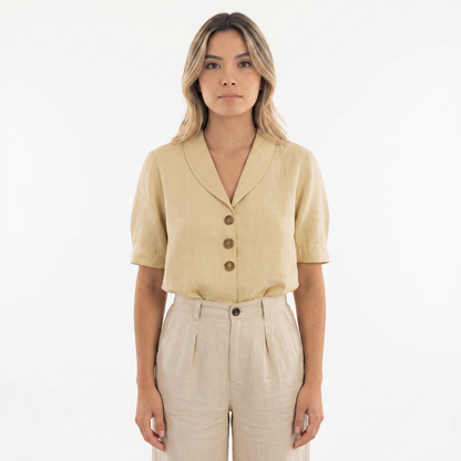Blusa Mujer Cruzada Manga Larga Ajustada