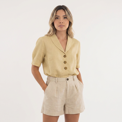 Blusa Mujer Cruzada Manga Larga Ajustada