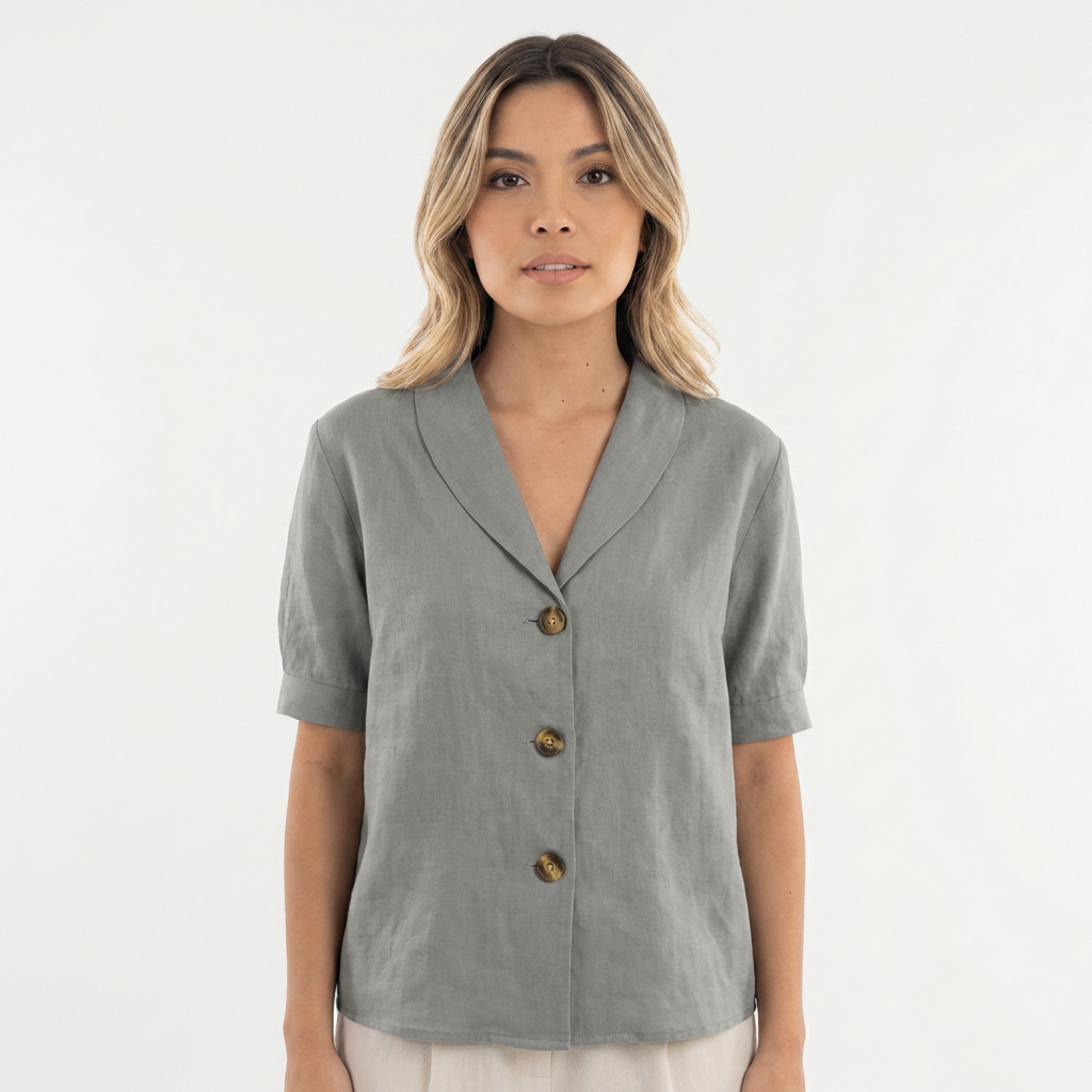Blusa Mujer Cruzada Manga Larga Ajustada
