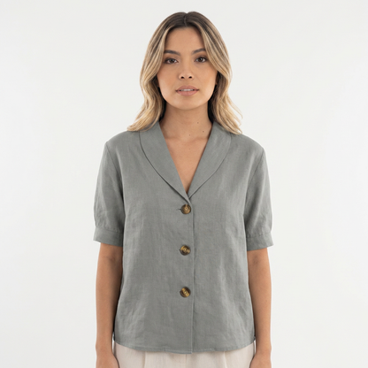 Blusa Mujer Cruzada Manga Larga Ajustada