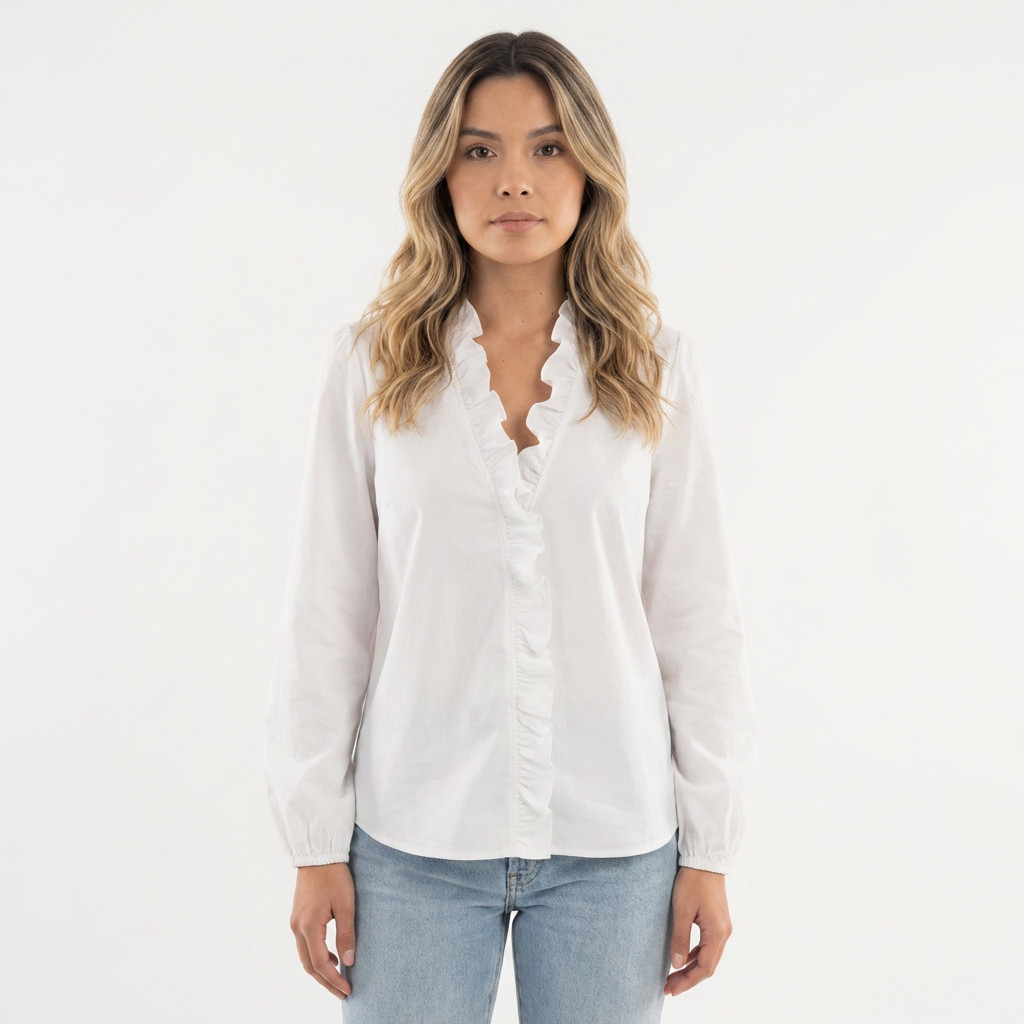 Blusa Mujer de Volantes y Tejido Ligero Ajuste Suelto - Mavetta