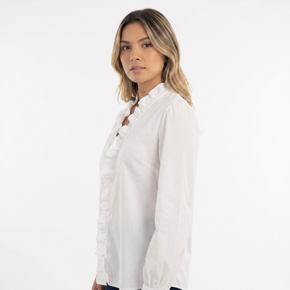 Blusa Mujer de Volantes y Tejido Ligero Ajuste Suelto