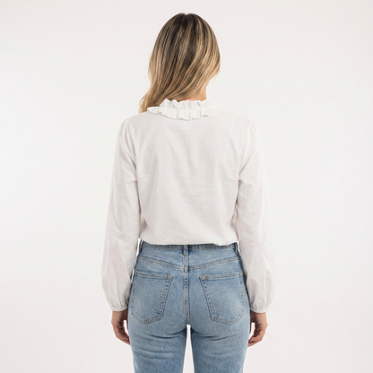 Blusa Mujer de Volantes y Tejido Ligero Ajuste Suelto