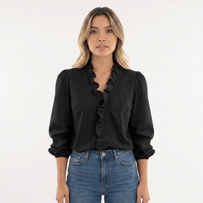 Blusa Mujer de Volantes y Tejido Ligero Ajuste Suelto