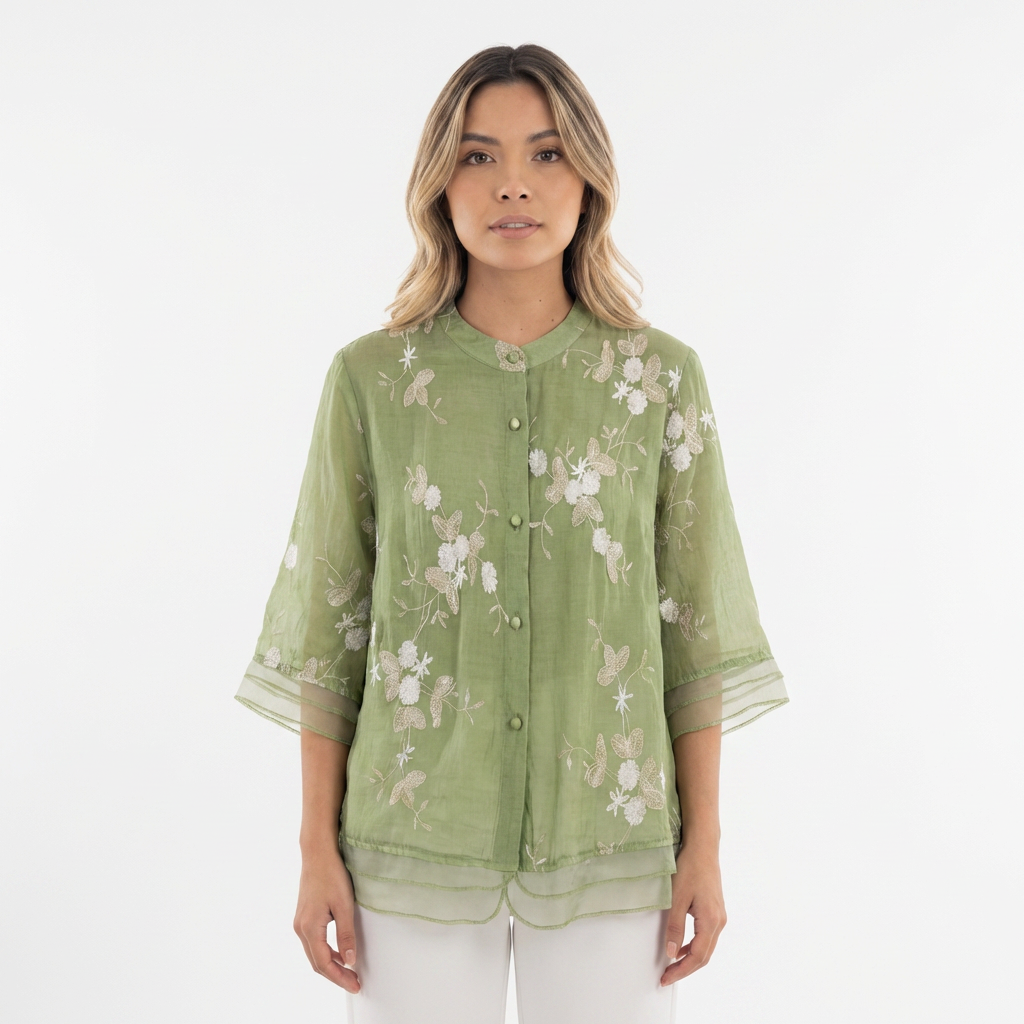Blusa Mujer Bordado Floral Estilo Elegante - Mavetta