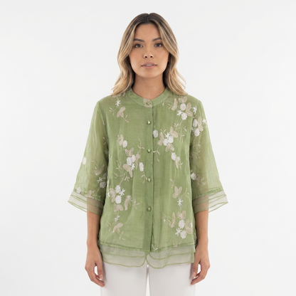 Blusa Mujer Bordado Floral Estilo Elegante - Mavetta