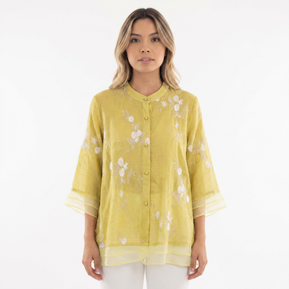 Blusa Mujer Bordado Floral Estilo Elegante