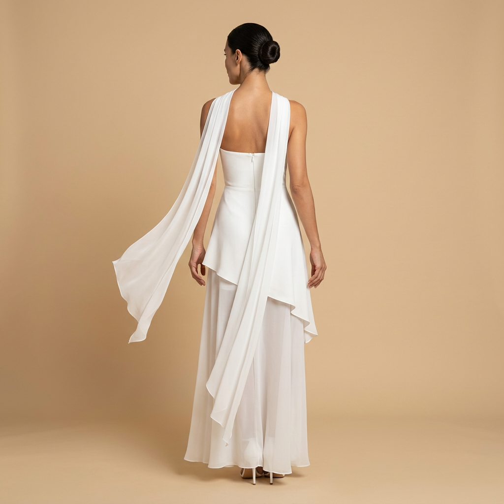 Vestido Fiesta Mujer Bandeau Asimétrico Abertura Alta