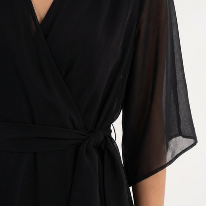 Vestido cruzado midi mujer estilo elegante