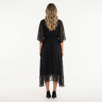 Vestido cruzado midi mujer estilo elegante
