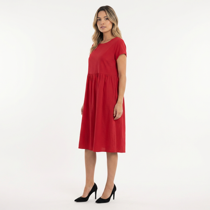 Vestido midi mujer Casual Bolsillos