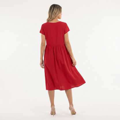 Vestido midi mujer Casual Bolsillos
