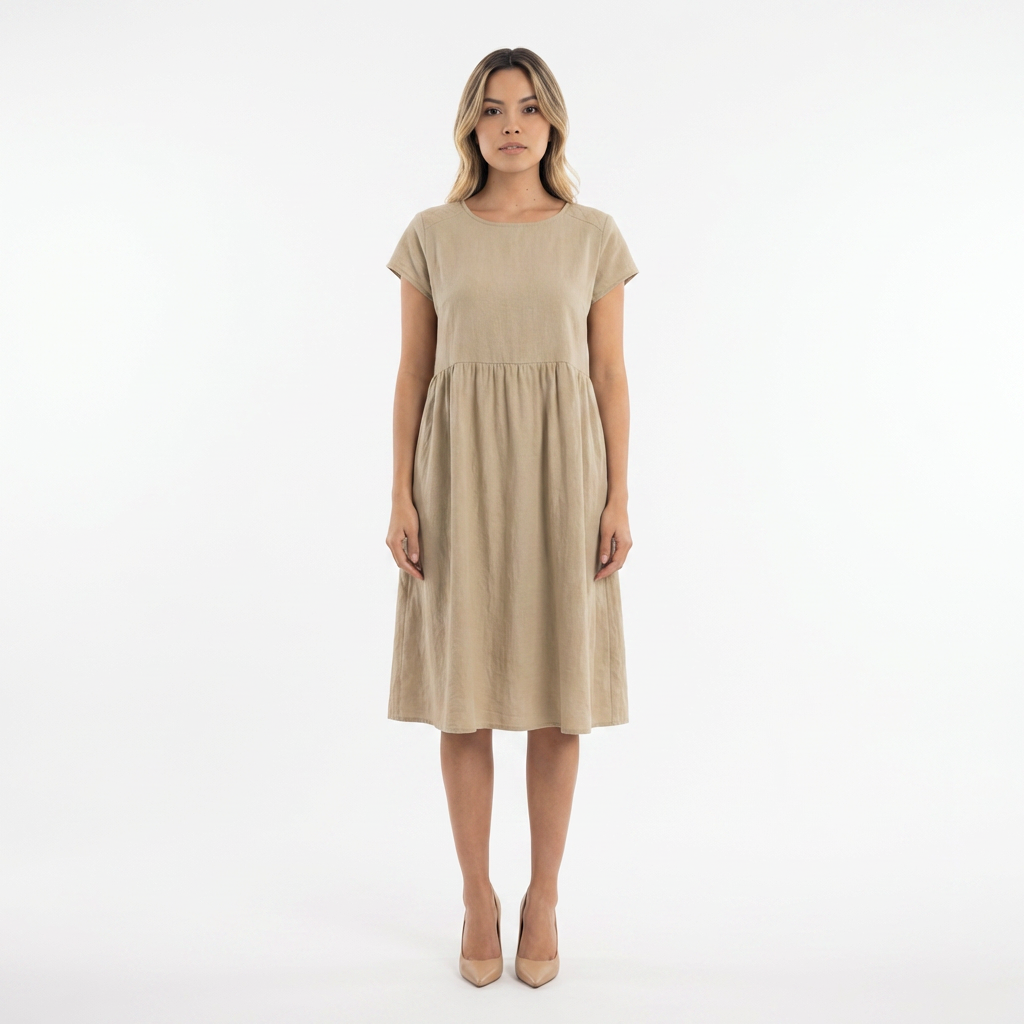 Vestido midi mujer Casual Bolsillos