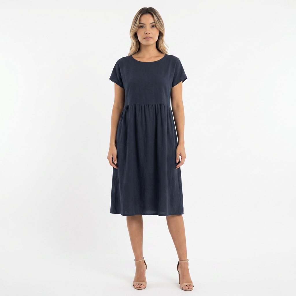 Vestido midi mujer Casual Bolsillos