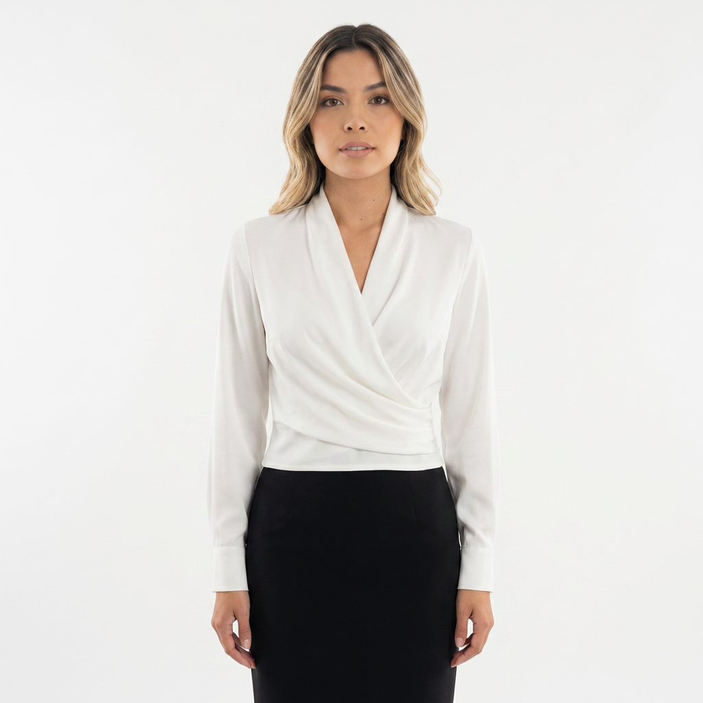 Blusa Mujer de Satén Cruzada Ajuste Elegante - Mavetta