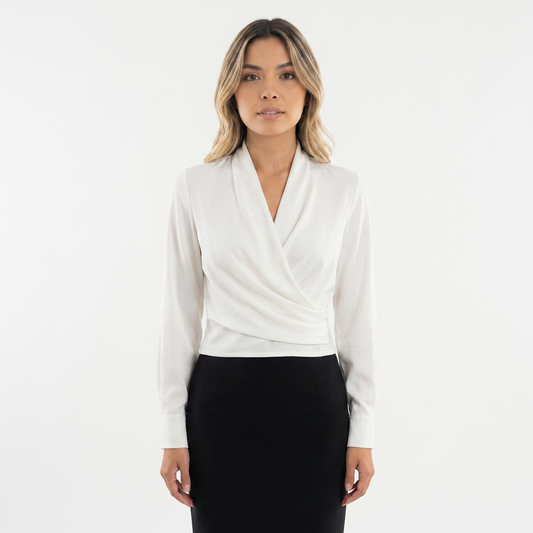 Blusa Mujer de Satén Cruzada Ajuste Elegante - Mavetta