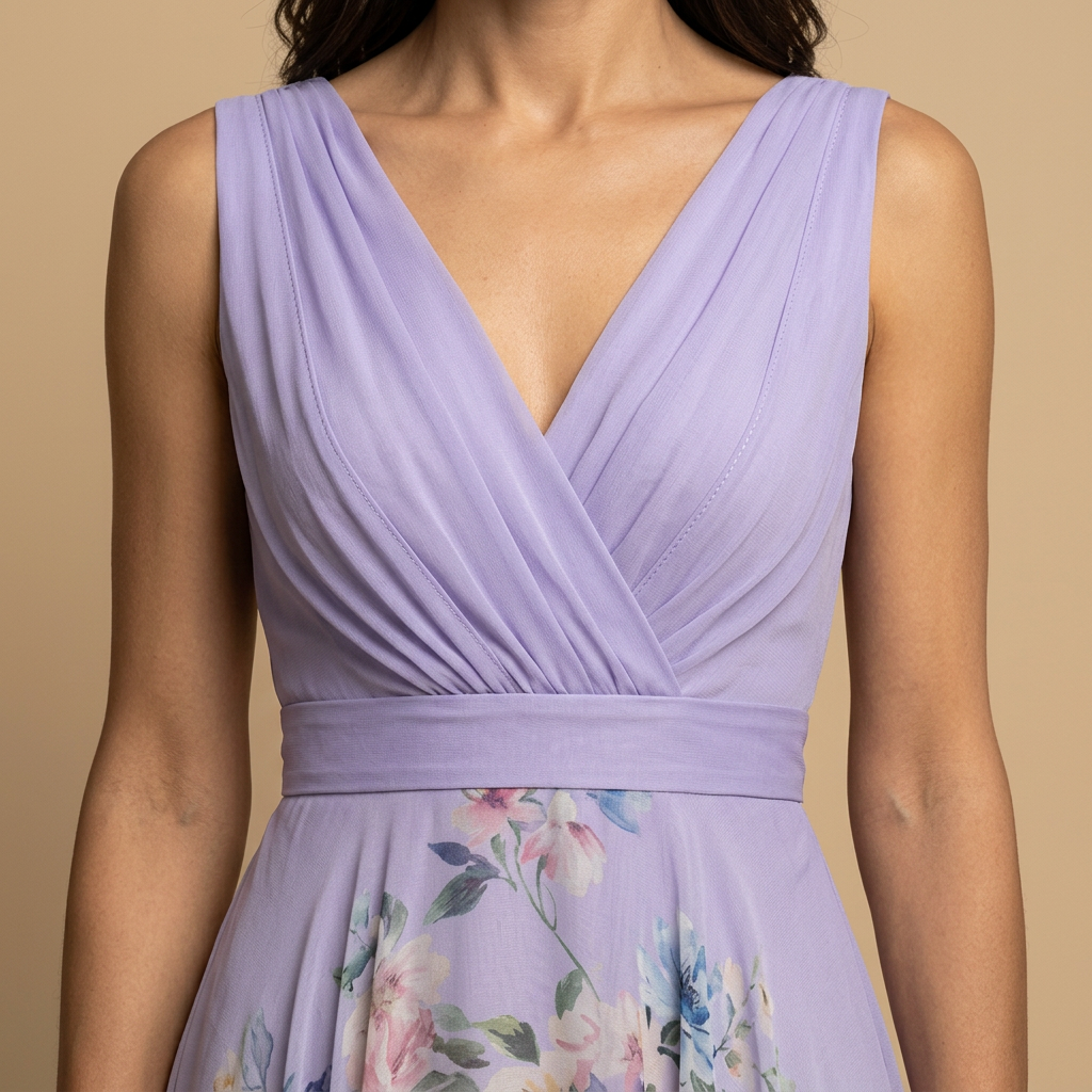 Vestido Largo Mujer de Chifón Estampado Floral