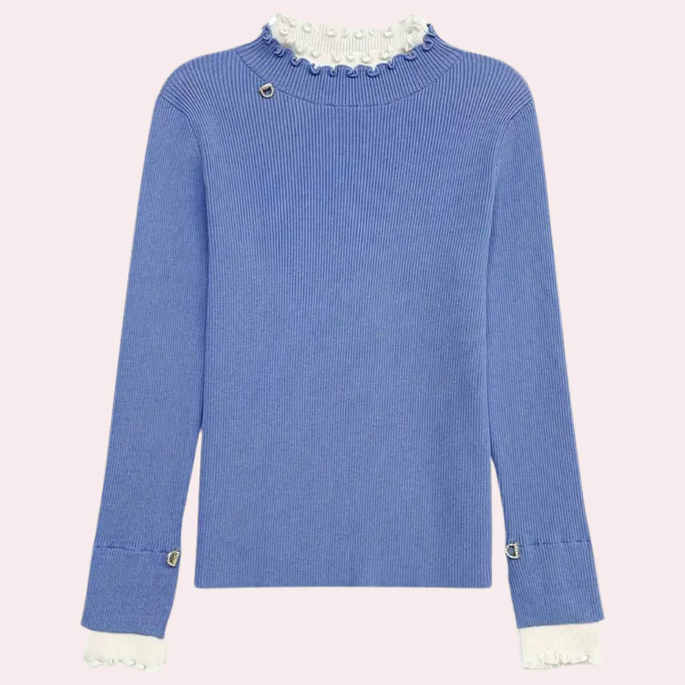 Jersey Mujer de Punto Suave con Detalle de Encaje - Mavetta