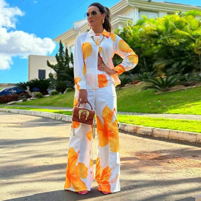 Conjunto Mujer Blusa Tirantes y Pantalón Suelto Veraniego