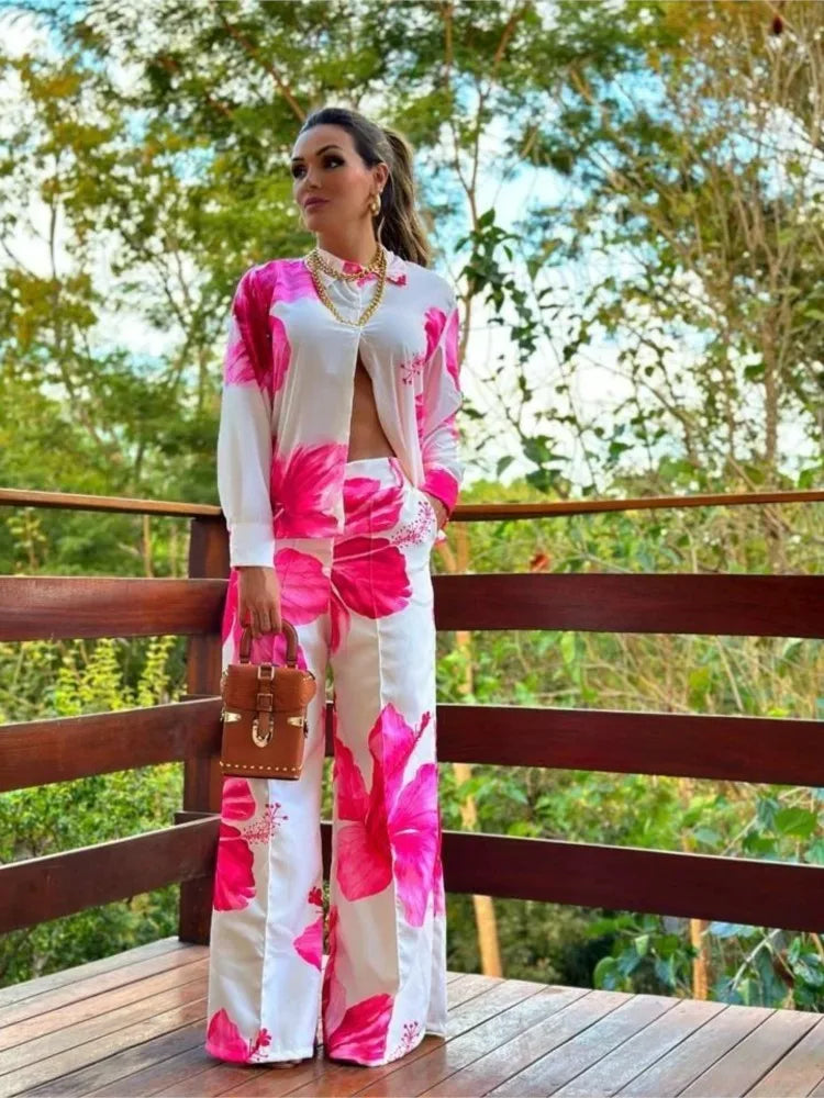 Conjunto Mujer Blusa Tirantes y Pantalón Suelto Veraniego - Mavetta