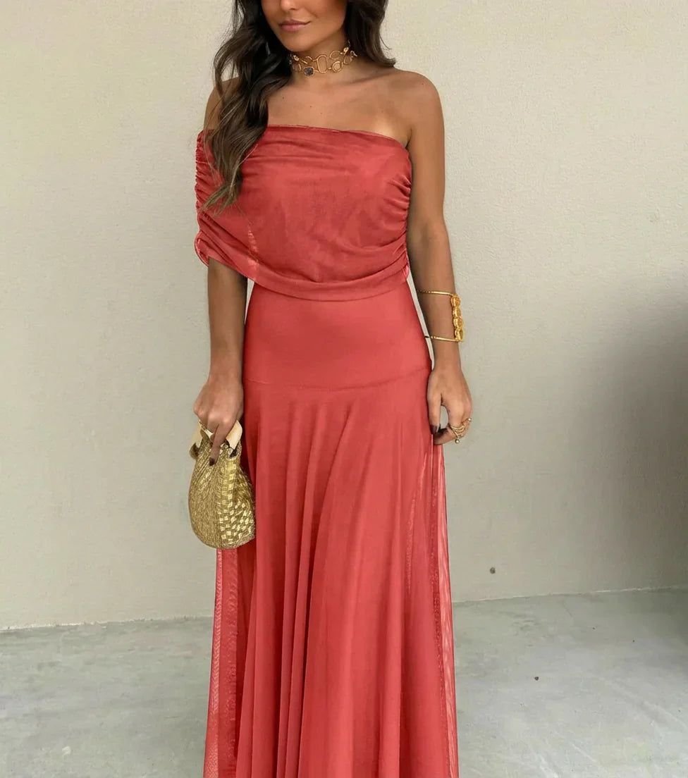 Vestido Mujer Mesh Asimétrico
