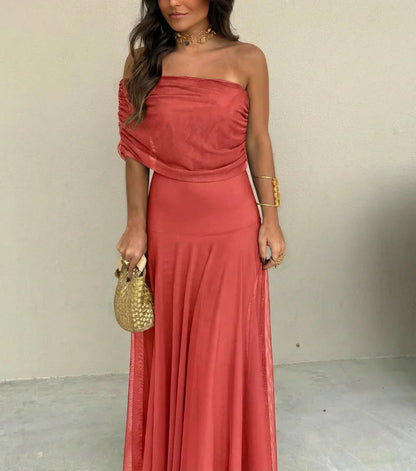 Vestido Mujer Mesh Asimétrico