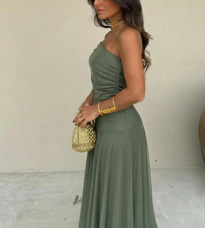 Vestido Mujer Mesh Asimétrico