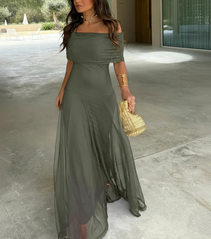 Vestido Mujer Mesh Asimétrico