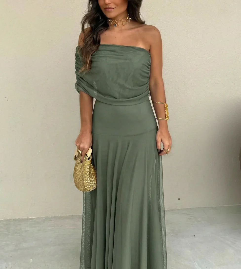 Vestido Mujer Mesh Asimétrico