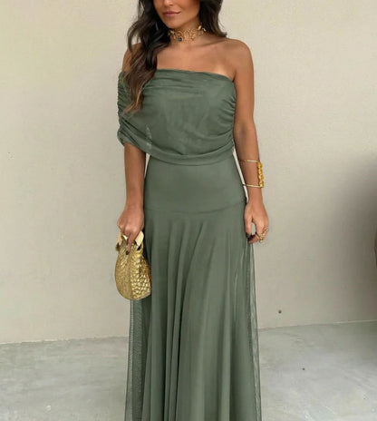 Vestido Mujer Mesh Asimétrico