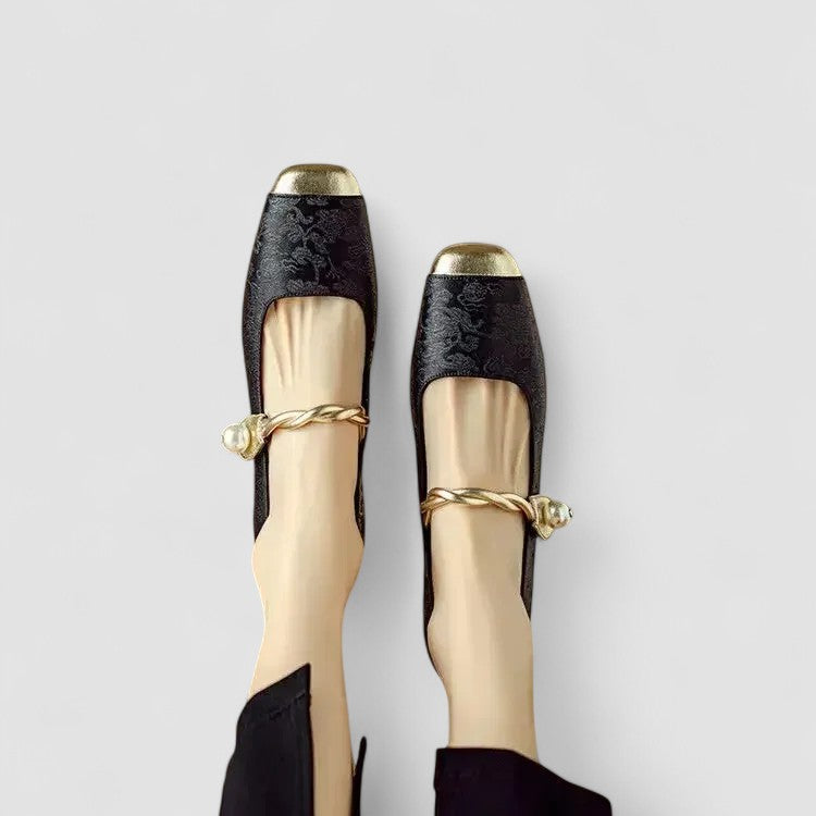 Zapatos bailarinas mujer con tira de perlas primavera