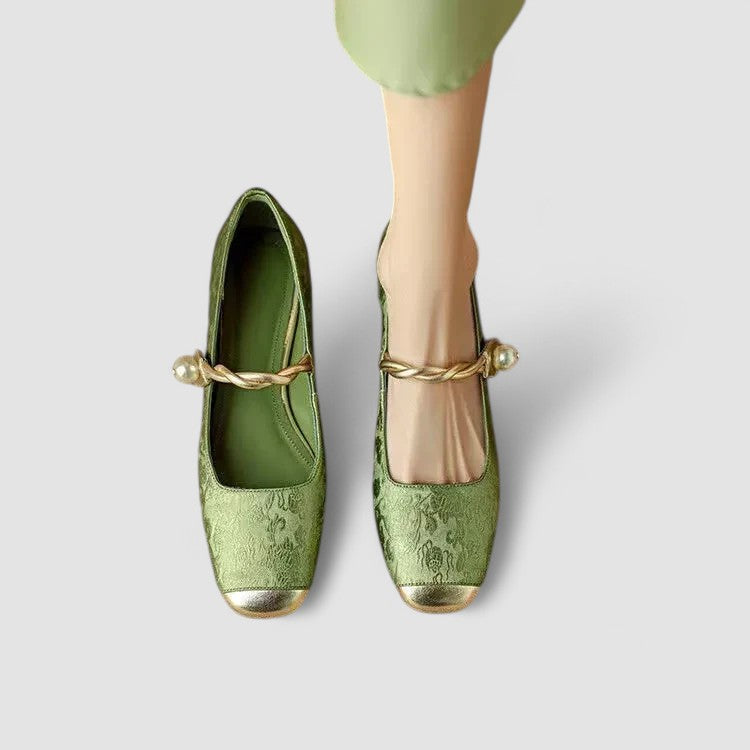 Zapatos bailarinas mujer con tira de perlas primavera