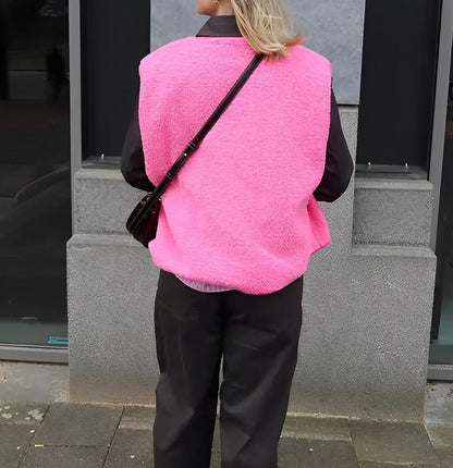 Chaleco Mujer Acolchado Suave con Botones y Bolsillos Aislante