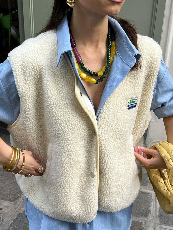 Chaleco Mujer Acolchado Suave con Botones y Bolsillos Aislante