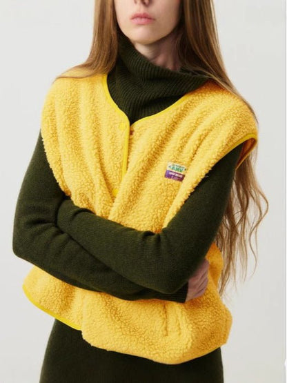 Chaleco Mujer Acolchado Suave con Botones y Bolsillos Aislante
