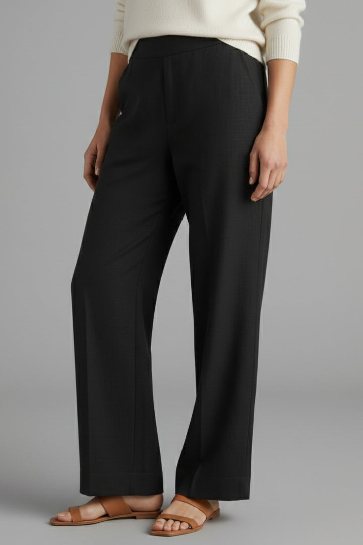 Pantalón Palazzo Mujer Cintura Elástica Bolsillos