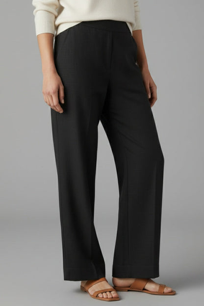 Pantalón Palazzo Mujer Cintura Elástica Bolsillos