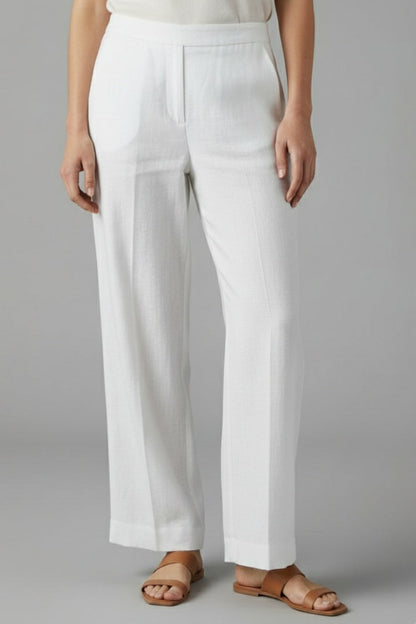 Pantalón Palazzo Mujer Cintura Elástica Bolsillos