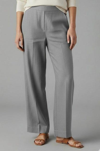 Pantalón Palazzo Mujer Cintura Elástica Bolsillos