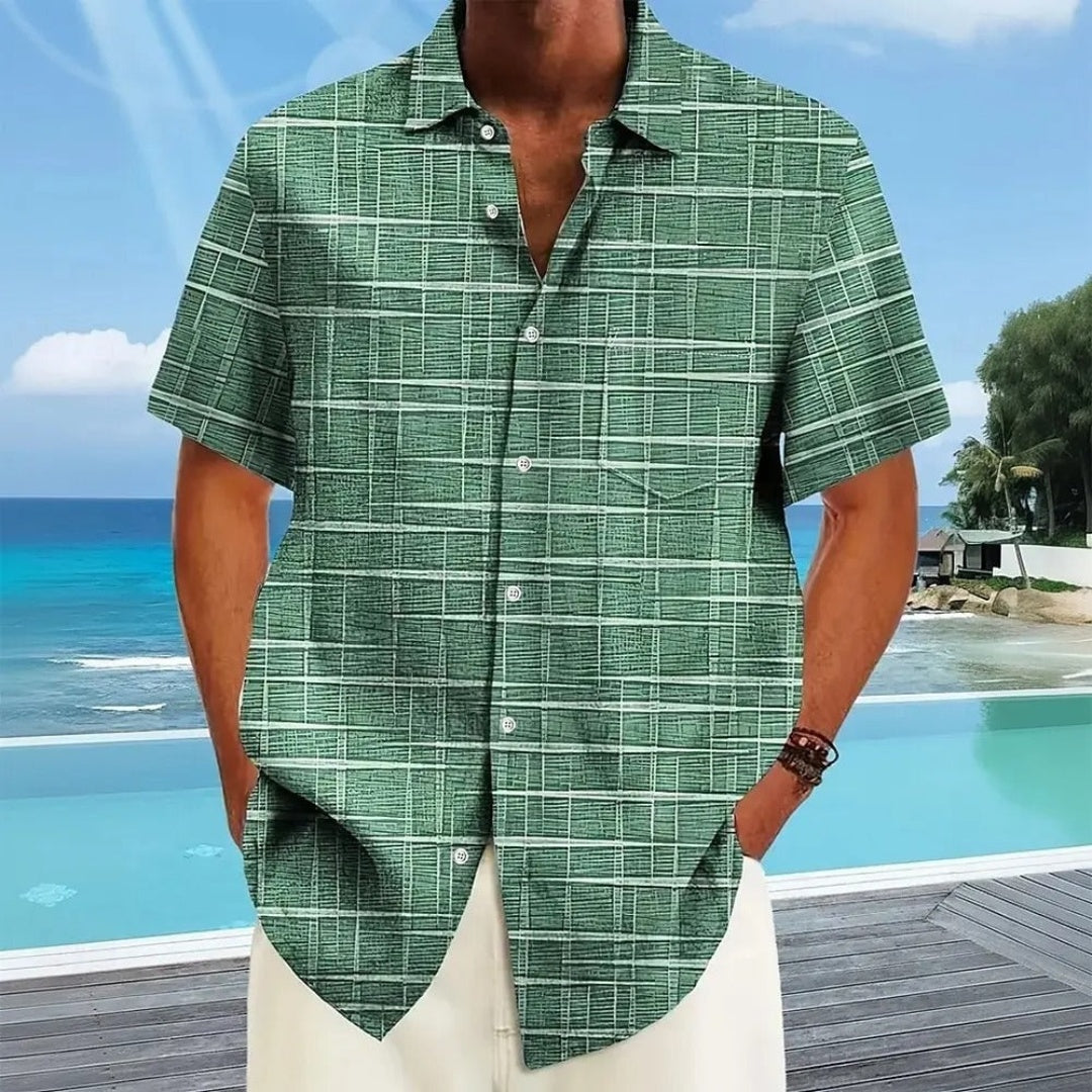 Camisa Hombre Manga Corta Estampada Hawaiana - Mavetta