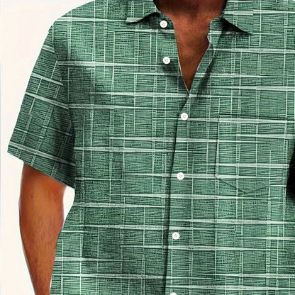 Camisa Hombre Manga Corta Estampada Hawaiana